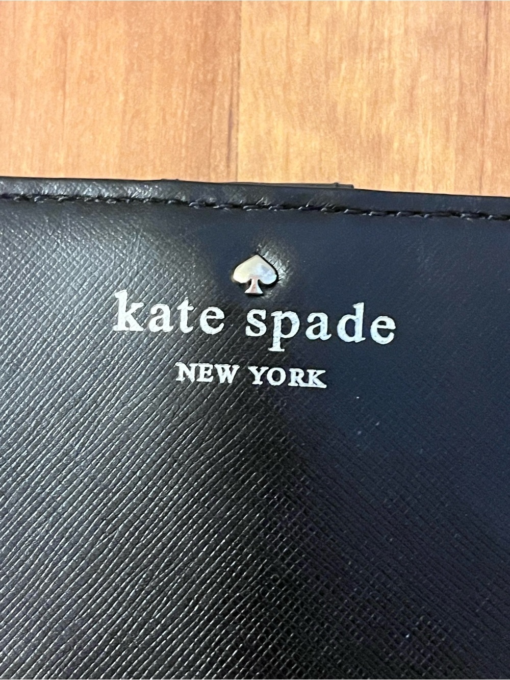 kate spade Black Saffiano Zip Wallet with Gold Logo - Picture 3 of 8